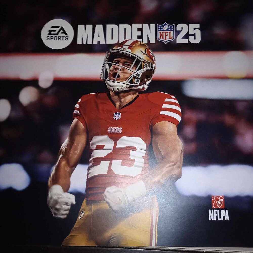 Madden NFL 25 Cover Athlete Christian McCaffrey Promo Poster Fast Shipping